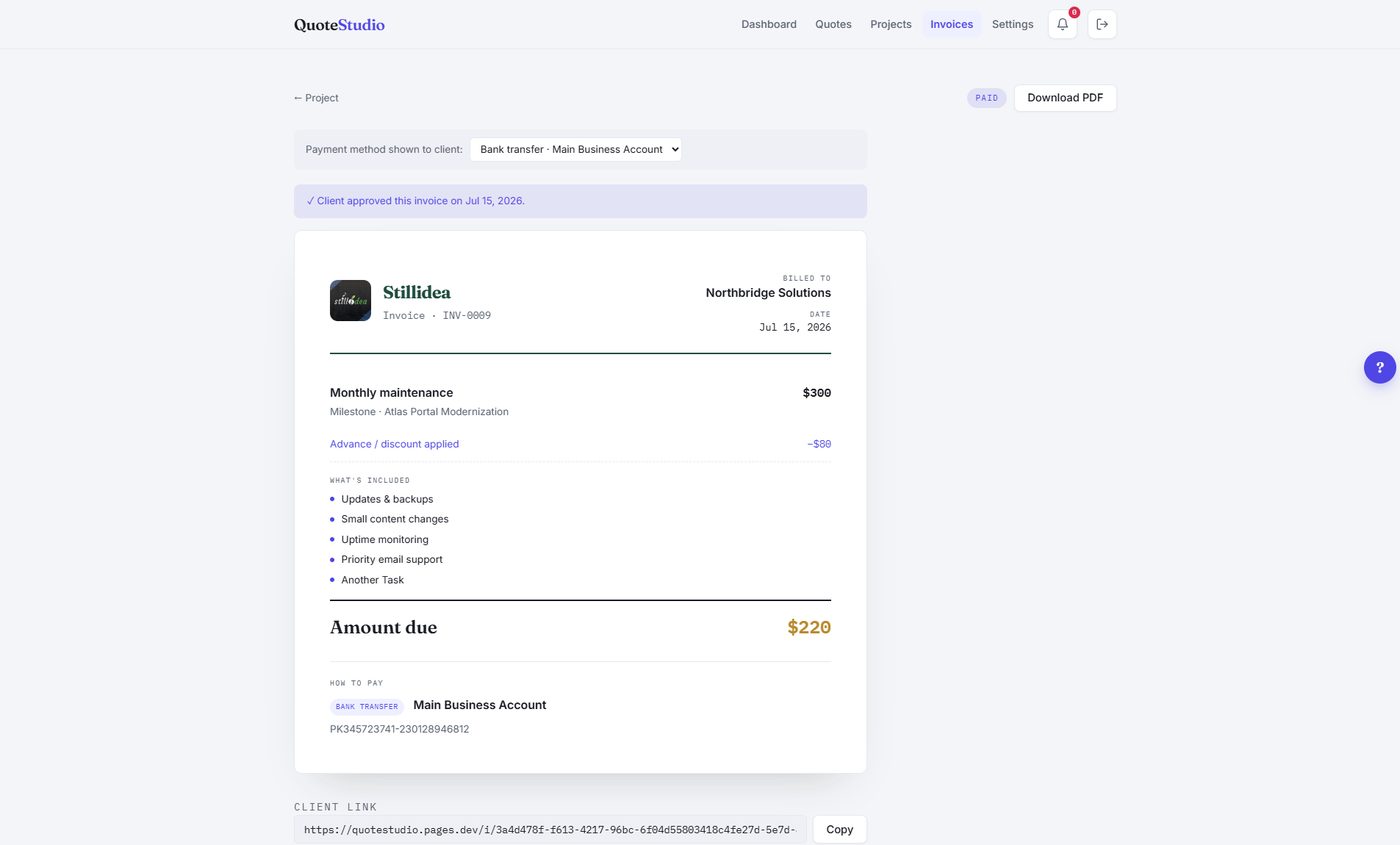 Branded invoice with payment details